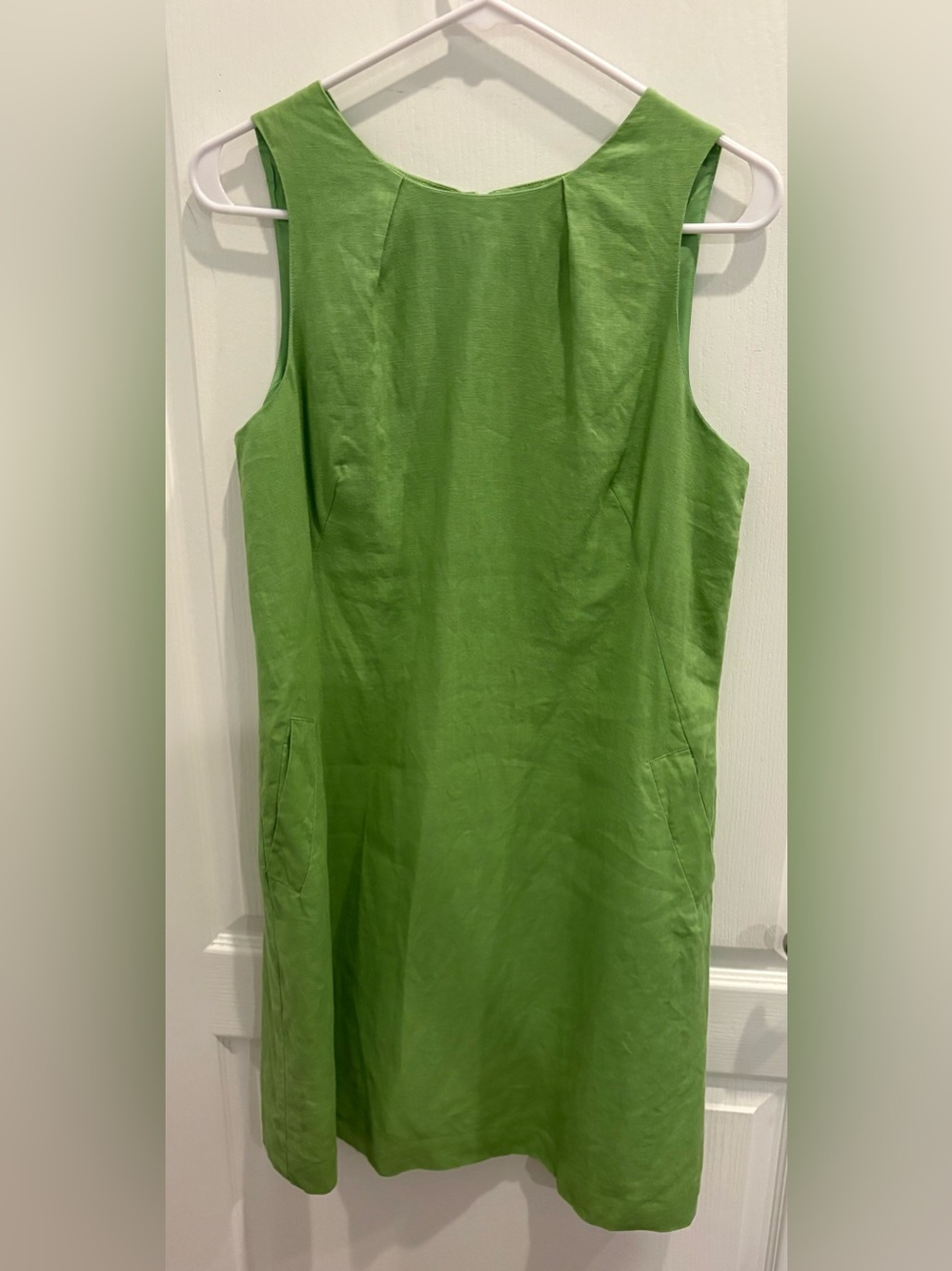 Tweeds Green Linen Shift Dress Size 10